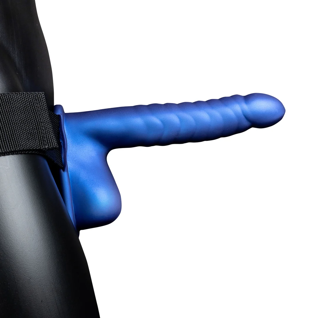 Ouch! świecące w ciemności puste dildo z uprzężą i kulkami - obrazek 20