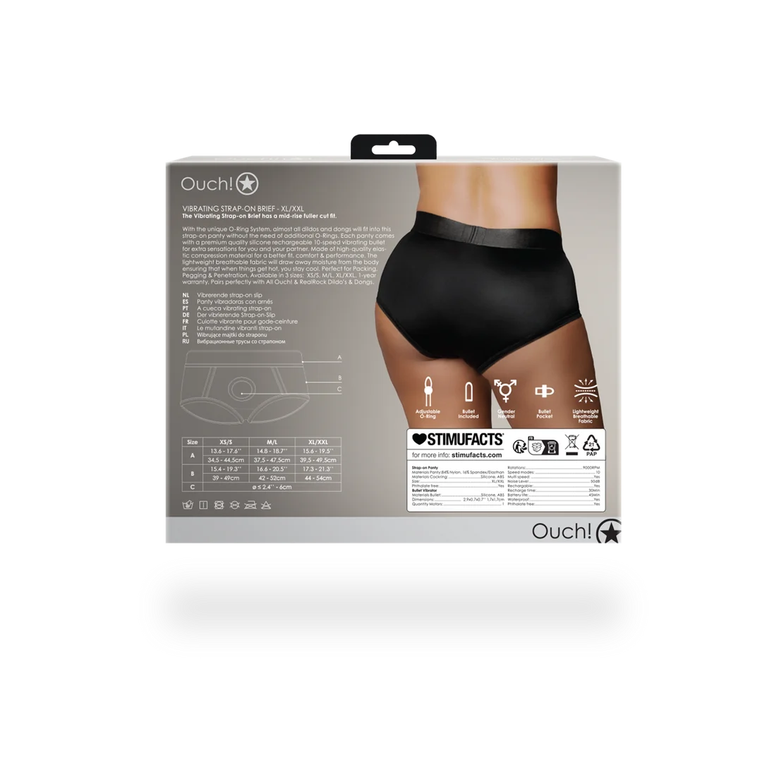 Wibrator typu bullet z 10 trybami – wibrujące bokserki strap on Ouch! by Shots - obrazek 9