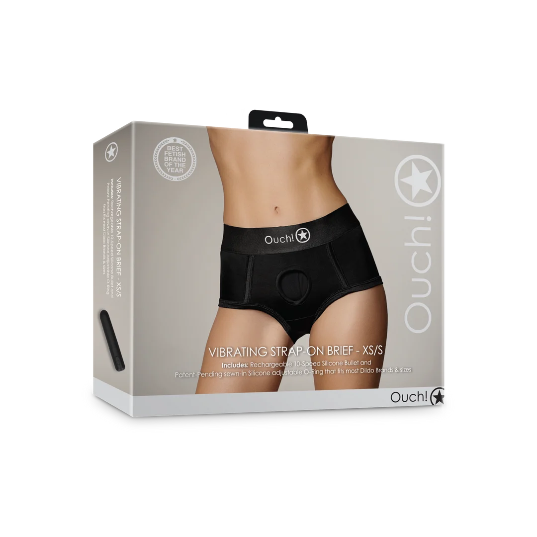Wibrator typu bullet z 10 trybami – wibrujące bokserki strap on Ouch! by Shots - obrazek 13