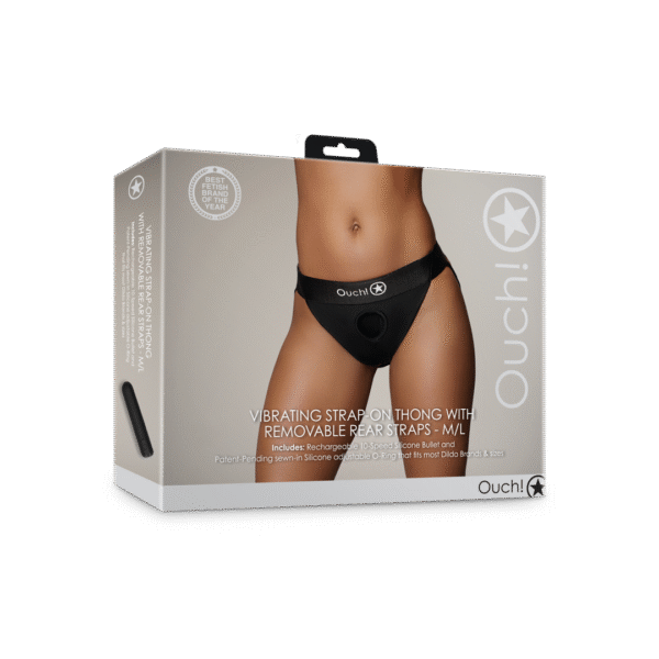 Bullet vibrator z 10 trybami – stringi strap on Ouch! by Shots