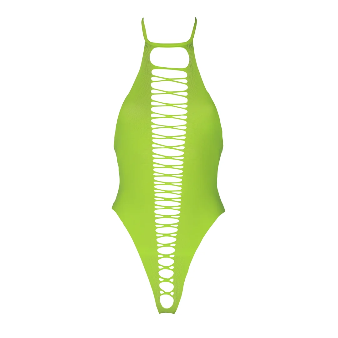 Neonowozielone body z wysoko wyciętymi nogawkami - obrazek 5
