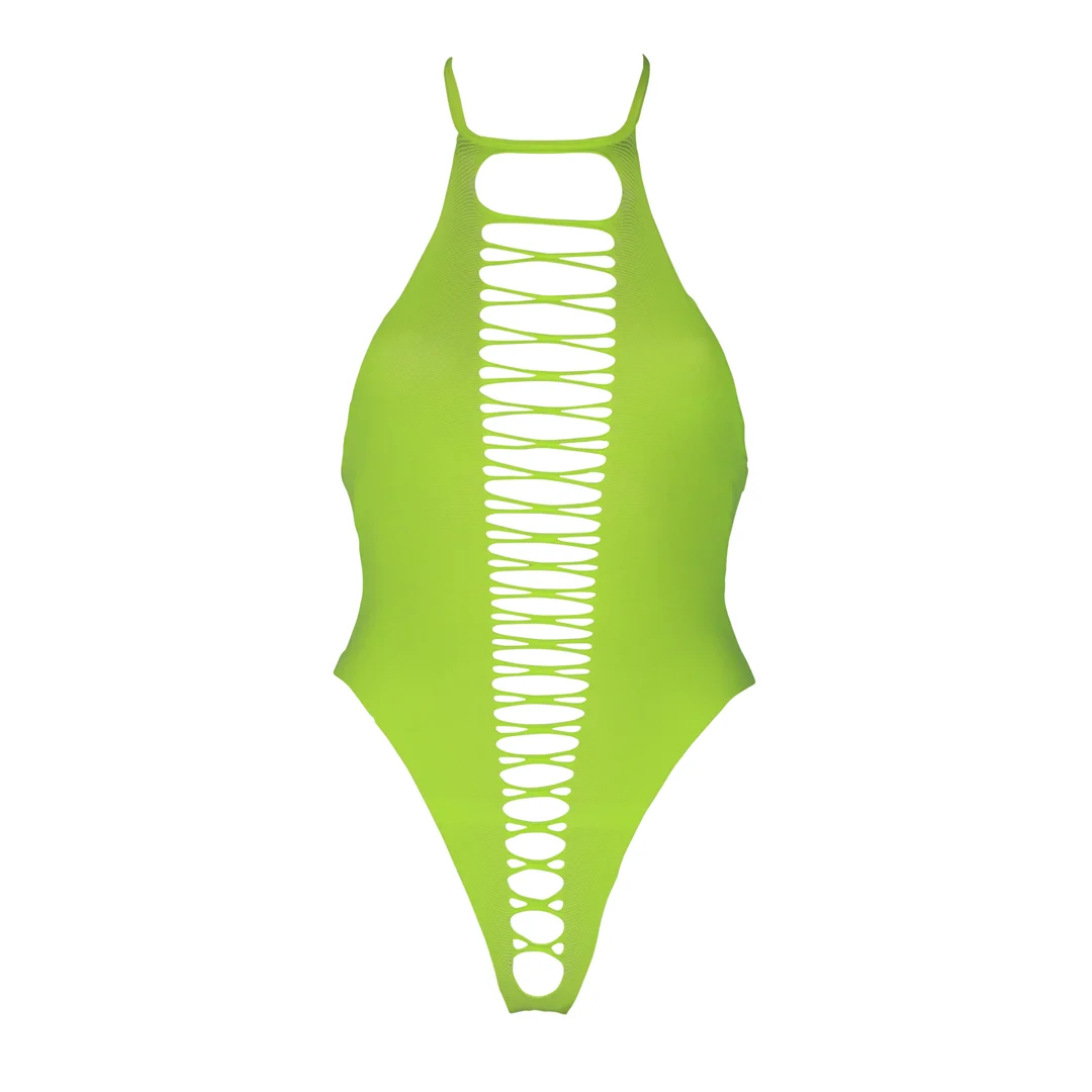 Neonowozielone body z wysoko wyciętymi nogawkami - obrazek 11