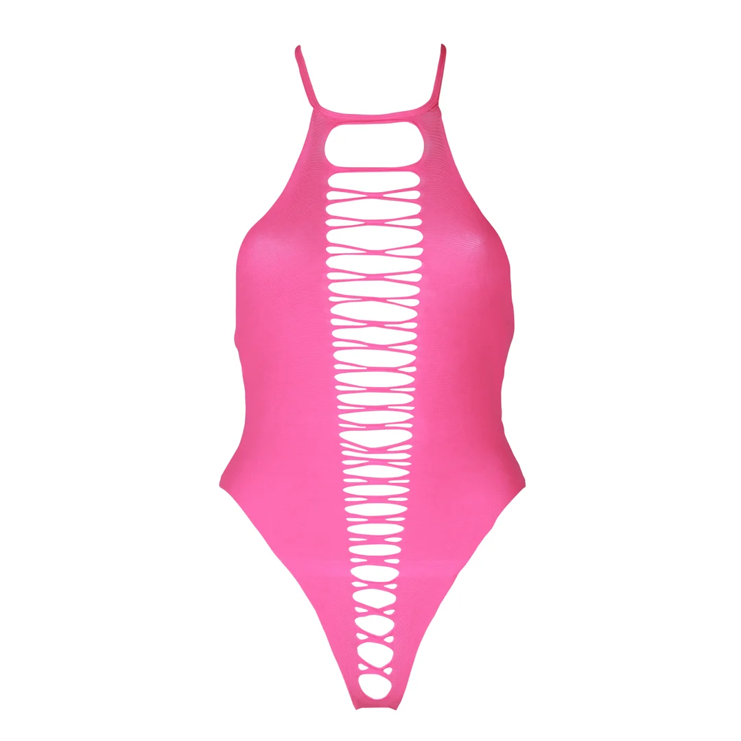 Neonowozielone body z wysoko wyciętymi nogawkami - obrazek 23