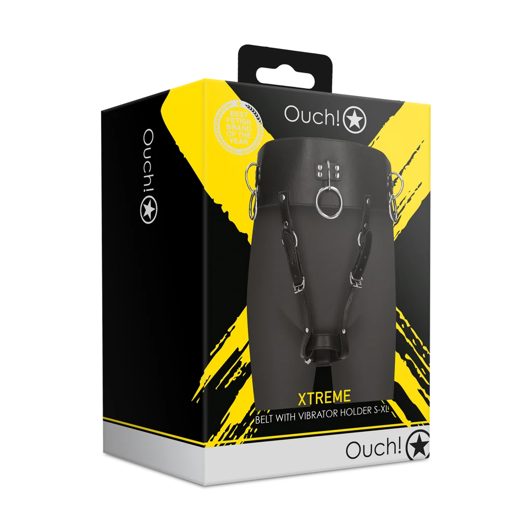 OU874BLK-2 Pasek Ouch! by Shots z uchwytem na wibrator - obrazek 1
