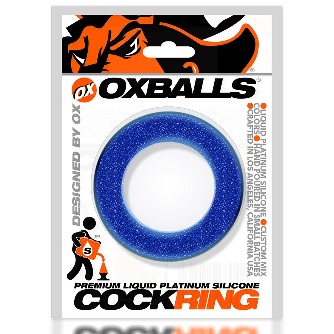 OX-1072-BLB_1 Niewibrujący pierścień erekcyjny z bardzo miękkiego silikonu – Blueballs - obrazek 1