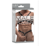 Męska uprząż bondage z regulowanymi kółkami, rozmiar uniwersalny – Male Power