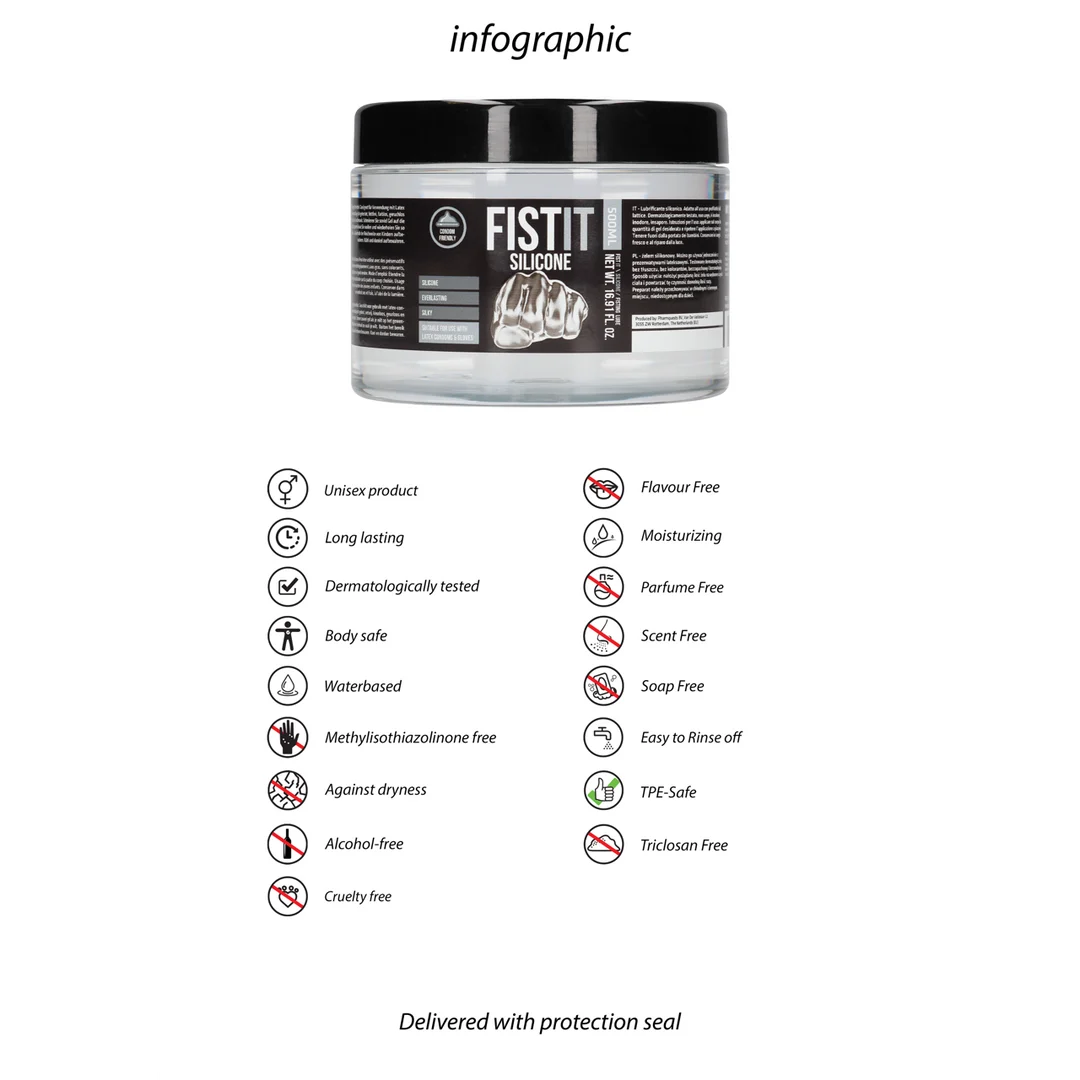 Lubrykant silikonowy, testowany dermatologicznie i odpowiedni do prezerwatyw lateksowych, bezzapachowy i bez smaku, 500 ml, Fist It by Shots - obrazek 5