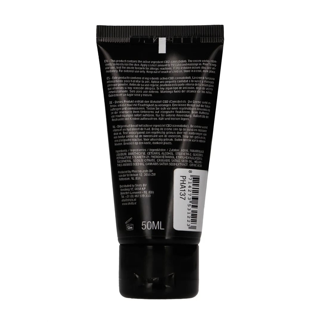 Lubrykant neutralny – krem masturbacyjny CBD do sromu – bezzapachowy, bez smaku – 50 ml – Pharmquests by Shots - obrazek 2