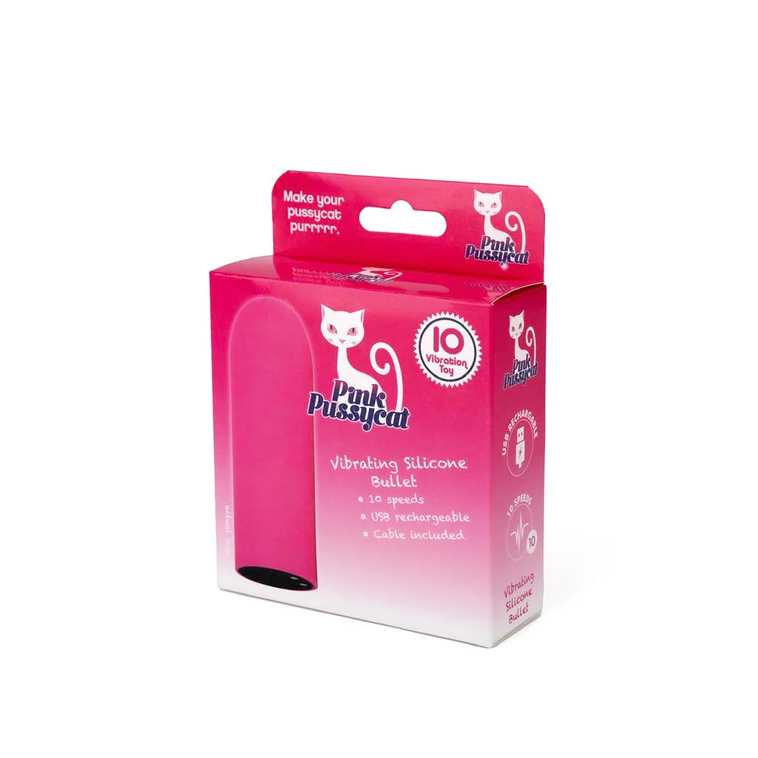 Wibrujący silikonowy wibrator bullet Pink Pussycat - obrazek 1