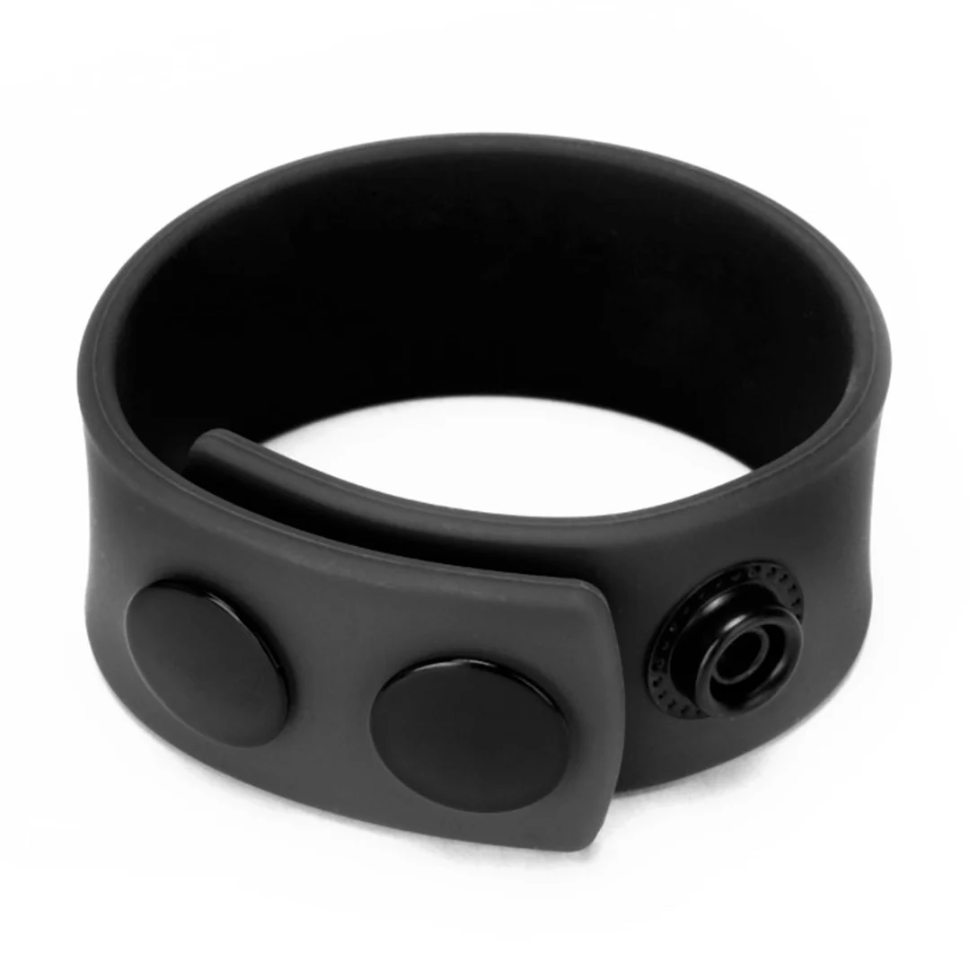 Czarny silikonowy pasek na penisa Prowler Red - obrazek 4
