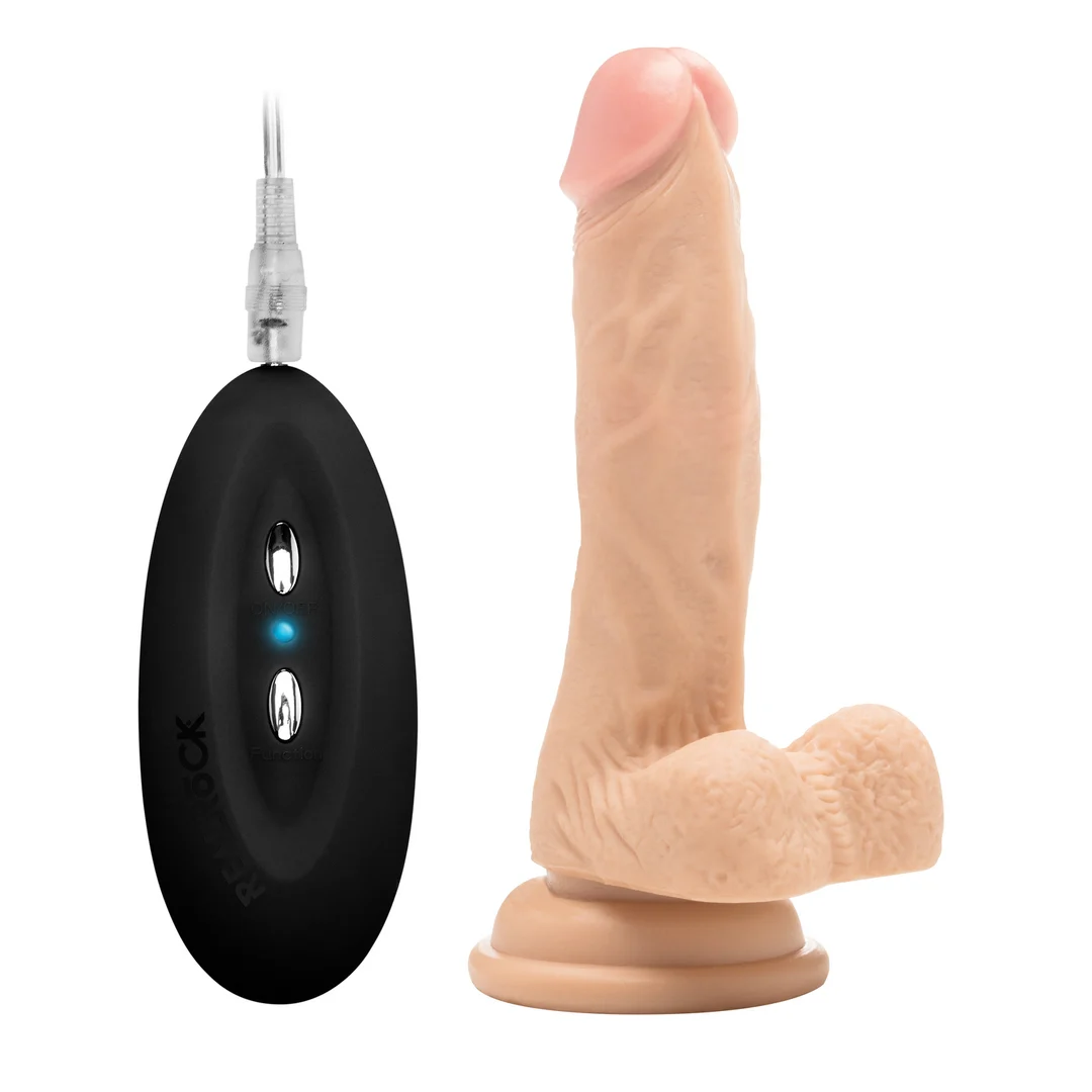 RealRock realistyczne wibrujące dildo z moszną - obrazek 3