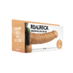 Wibrujący wydrążony strap on RealRock z jądrami - obrazek 4