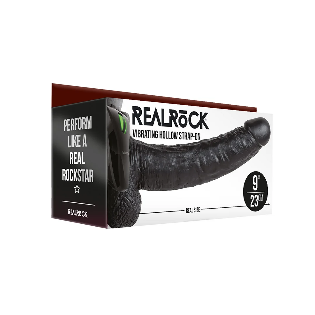 RealRock wibrujący wibrator z pustym trzonem i jądrami - obrazek 7