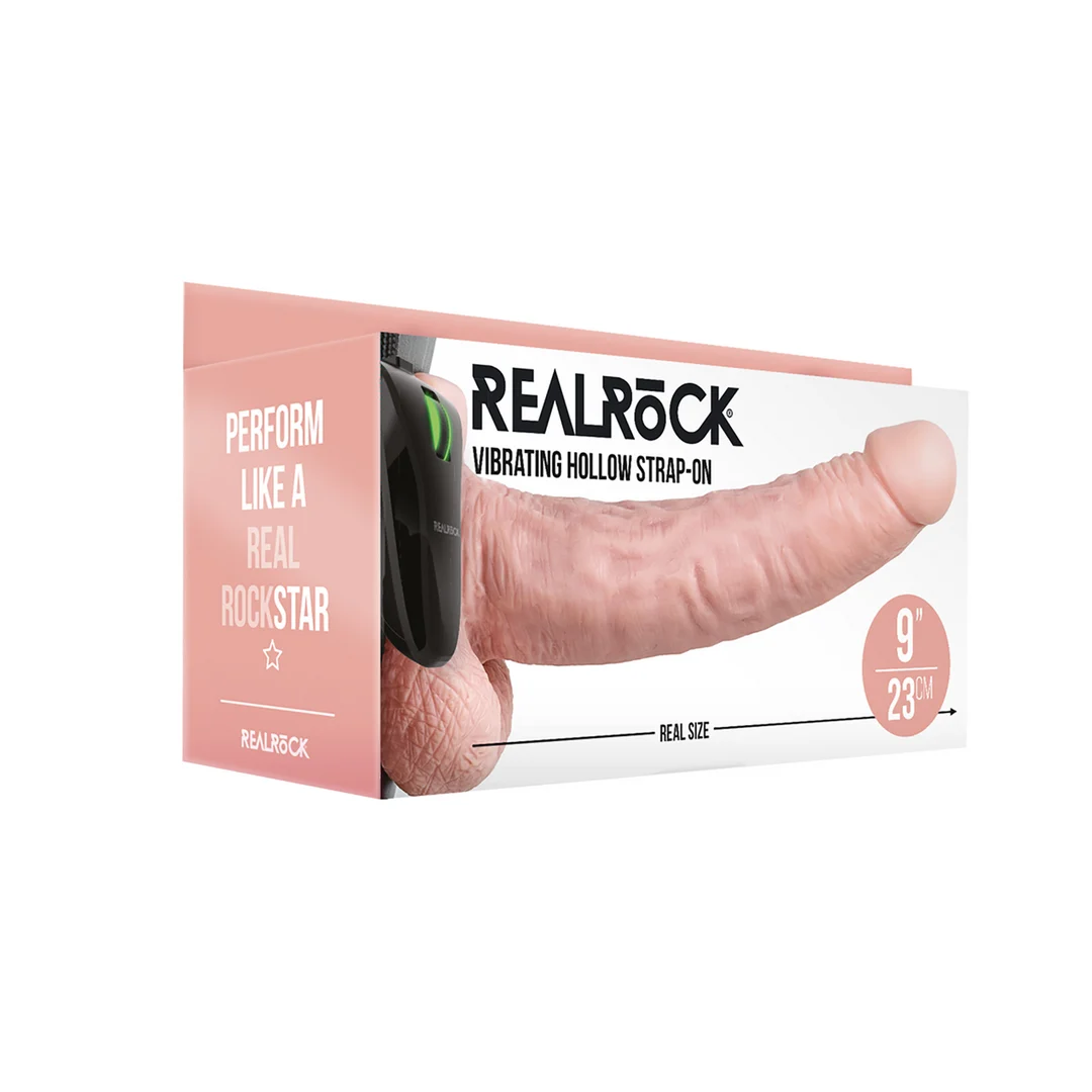 RealRock wibrujący wibrator z pustym trzonem i jądrami - obrazek 1
