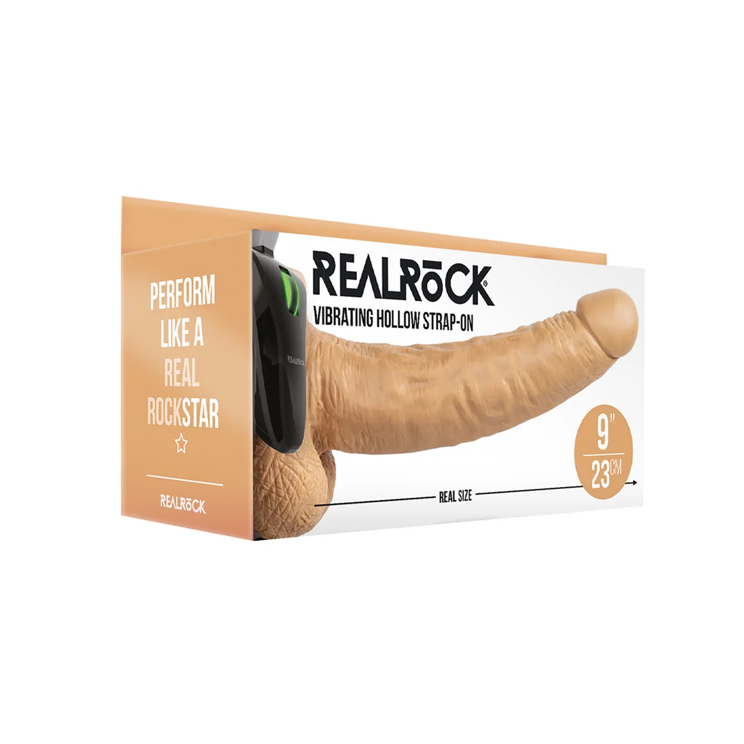 RealRock wibrujący wibrator z pustym trzonem i jądrami - obrazek 4