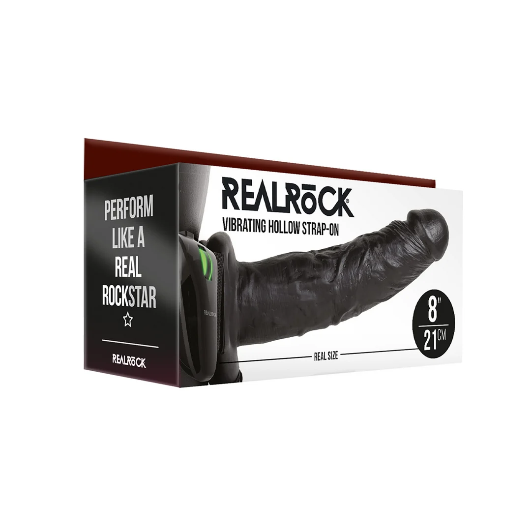Realistyczny wibrator, wydrążona uprząż z pilotem, RealRock RealRock by Shots - obrazek 1