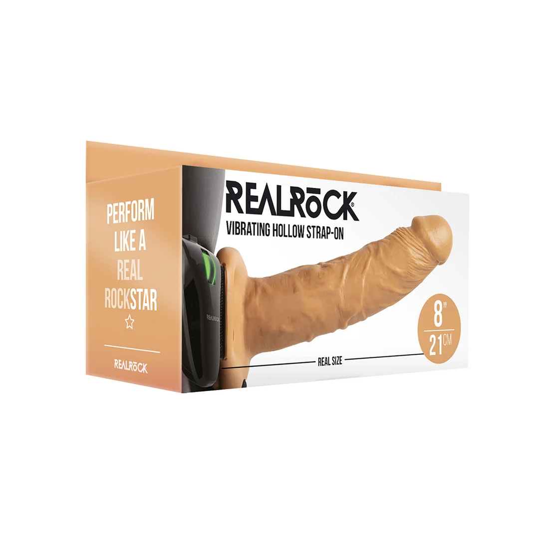 Realistyczny wibrator, wydrążona uprząż z pilotem, RealRock RealRock by Shots - obrazek 7