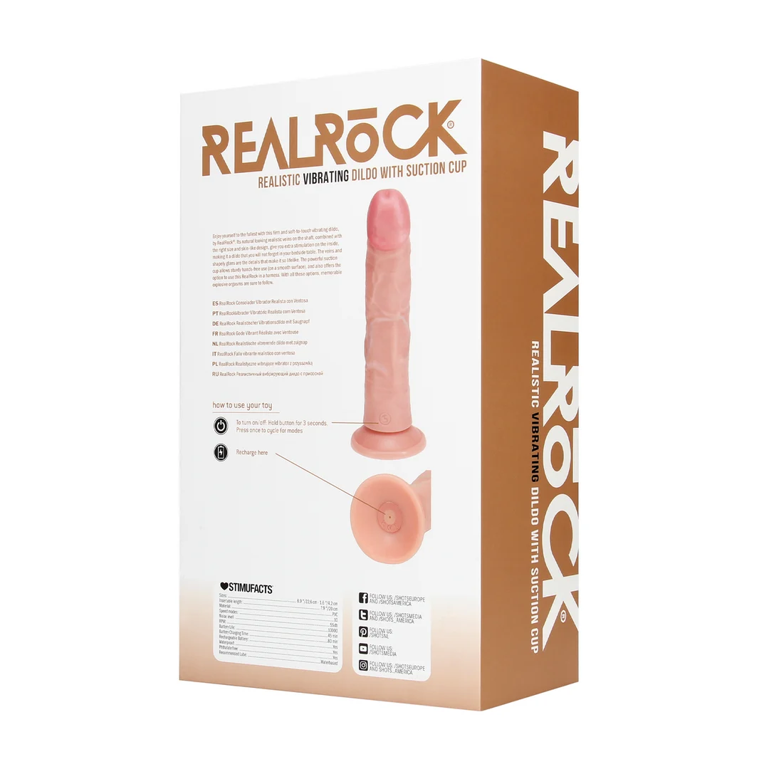 Wibrujące zakrzywione dildo RealRock - obrazek 2