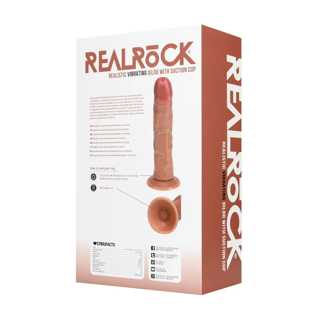 Wibrujące zakrzywione dildo RealRock - obrazek 8