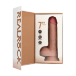 Realistyczny wibrator z przyssawką, pasujący do uprzęży – RealRock w kolorze cielistym (18 cm) RealRock by Shots - obrazek 6