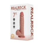 Realistyczny wibrator z przyssawką, pasujący do uprzęży – RealRock w kolorze cielistym (18 cm) RealRock by Shots - obrazek 10