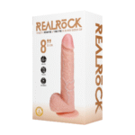 Realistyczny wibrator z przyssawką, odpowiedni do użycia z uprzężą – RealRock, RealRock by Shots