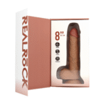 Realistyczny wibrator z przyssawką, odpowiedni do użycia z uprzężą – RealRock, RealRock by Shots - obrazek 12