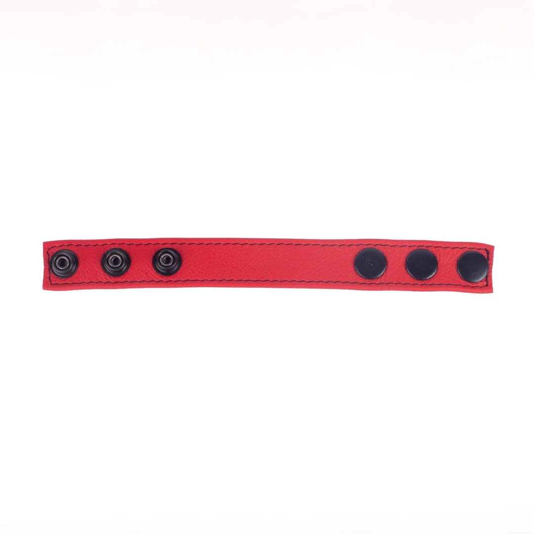 Regulowany skórzany pierścień erekcyjny Red Leather Cocky - obrazek 2