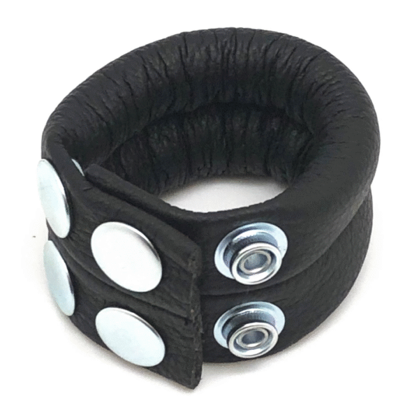 Regulowany skórzany obciążnik na mosznę Red Leather, czarny