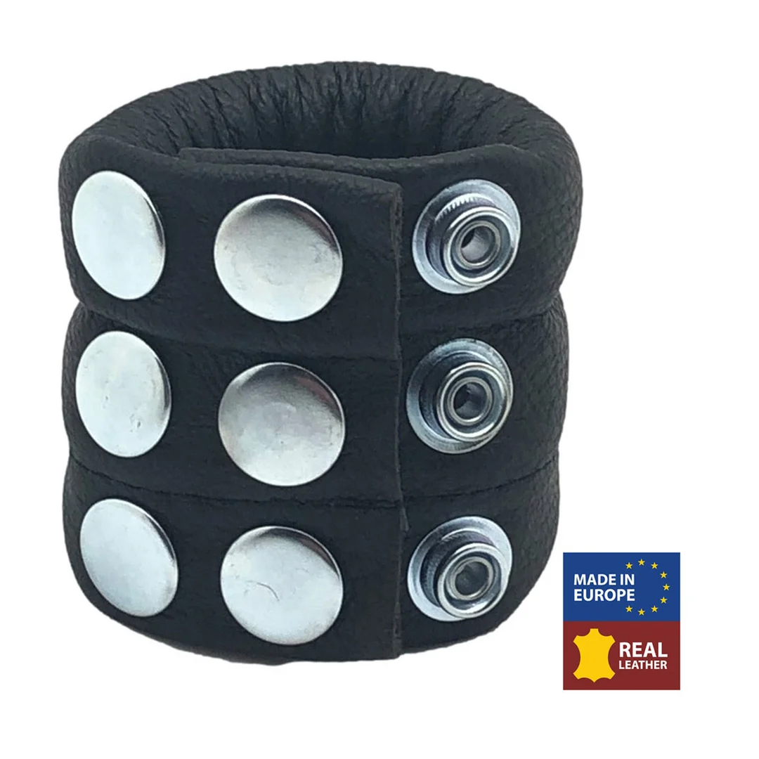 Regulowany skórzany stretcher na mosznę Red Leather - obrazek 4