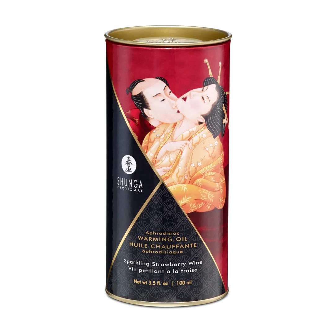 Olejek rozgrzewający – Aphrodisia Oil – musujące wino truskawkowe – 3,5 fl oz / 100 ml - obrazek 1