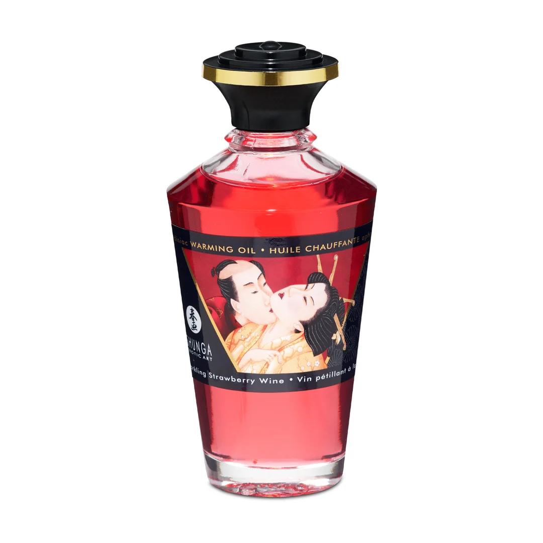 Olejek rozgrzewający – Aphrodisia Oil – musujące wino truskawkowe – 3,5 fl oz / 100 ml - obrazek 2