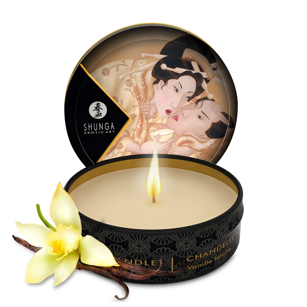Świeca do masażu – mini świeca do masażu i tworzenia nastroju – Wanilia – Shunga – 30 ml - obrazek 2