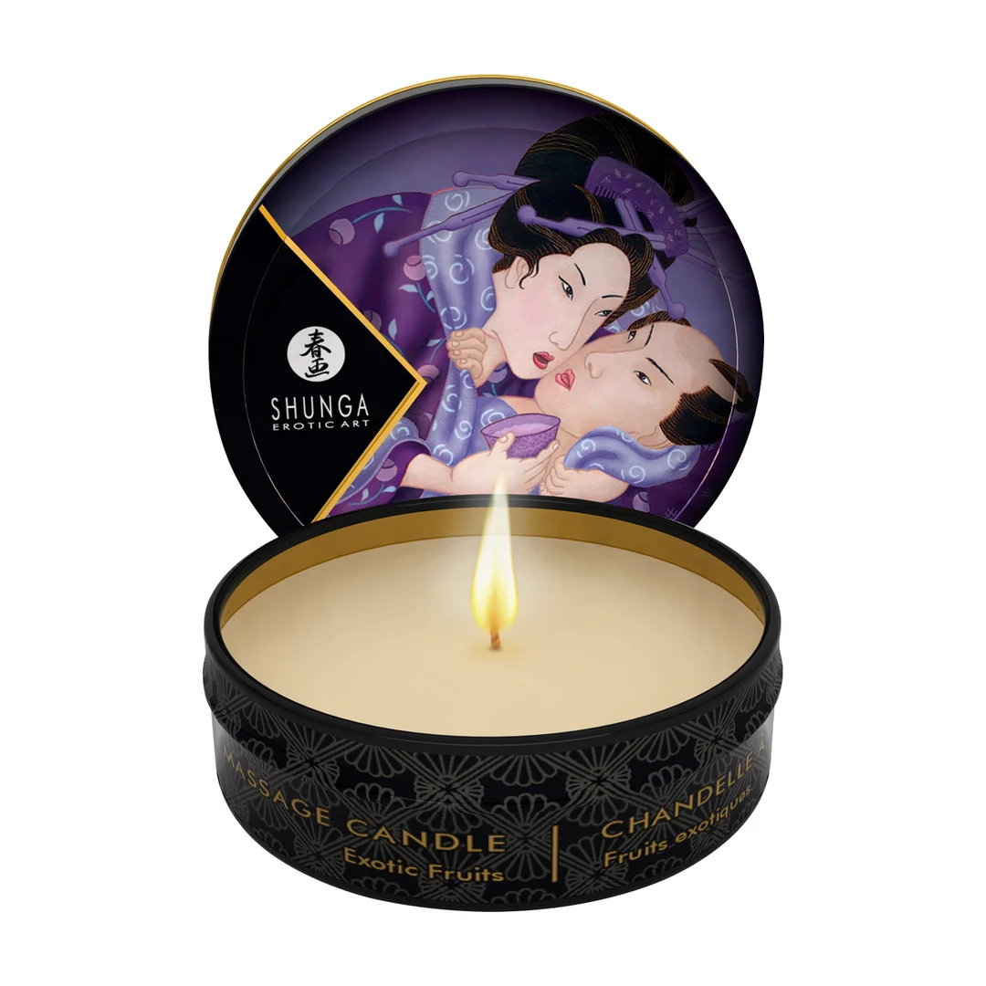 Świeca do masażu – mini świeca do masażu z letnim olejkiem – Owoce egzotyczne – 1 oz / 30 ml - obrazek 1