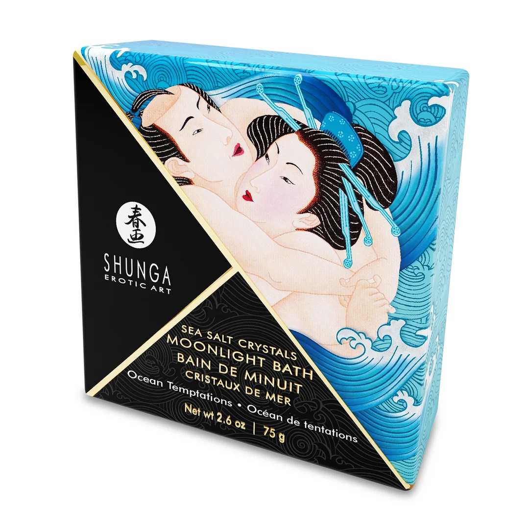 Sól do kąpieli – Mini Oriental Crystals, musujące kryształki soli z Morza Martwego – Ocean Breeze – Shunga – 2,65 oz / 75 gr - obrazek 1