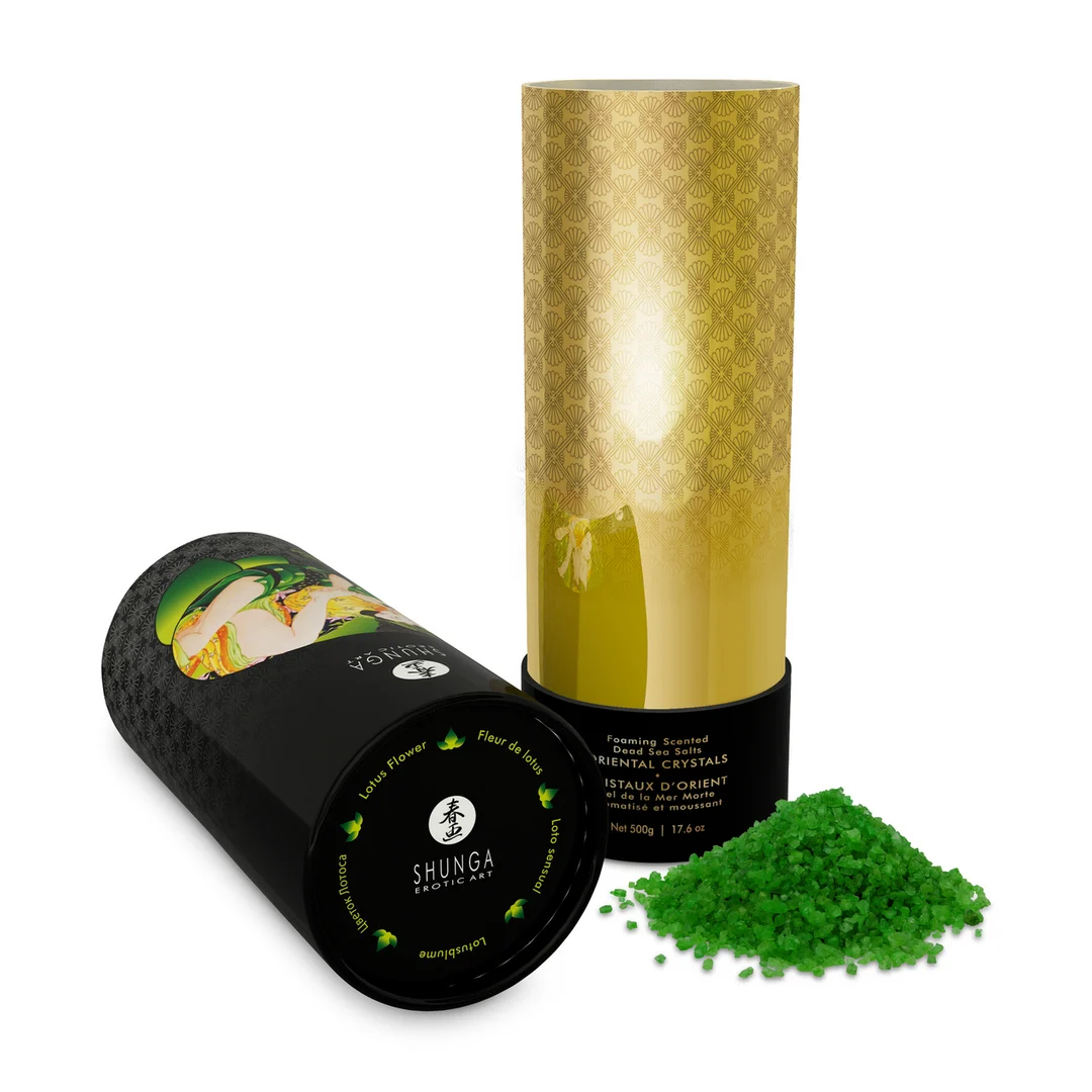 Sól do kąpieli – orientalne kryształki z solą z Morza Martwego, pieniące się – kwiat lotosu – Shunga – 17,6 oz / 500 gr - obrazek 4