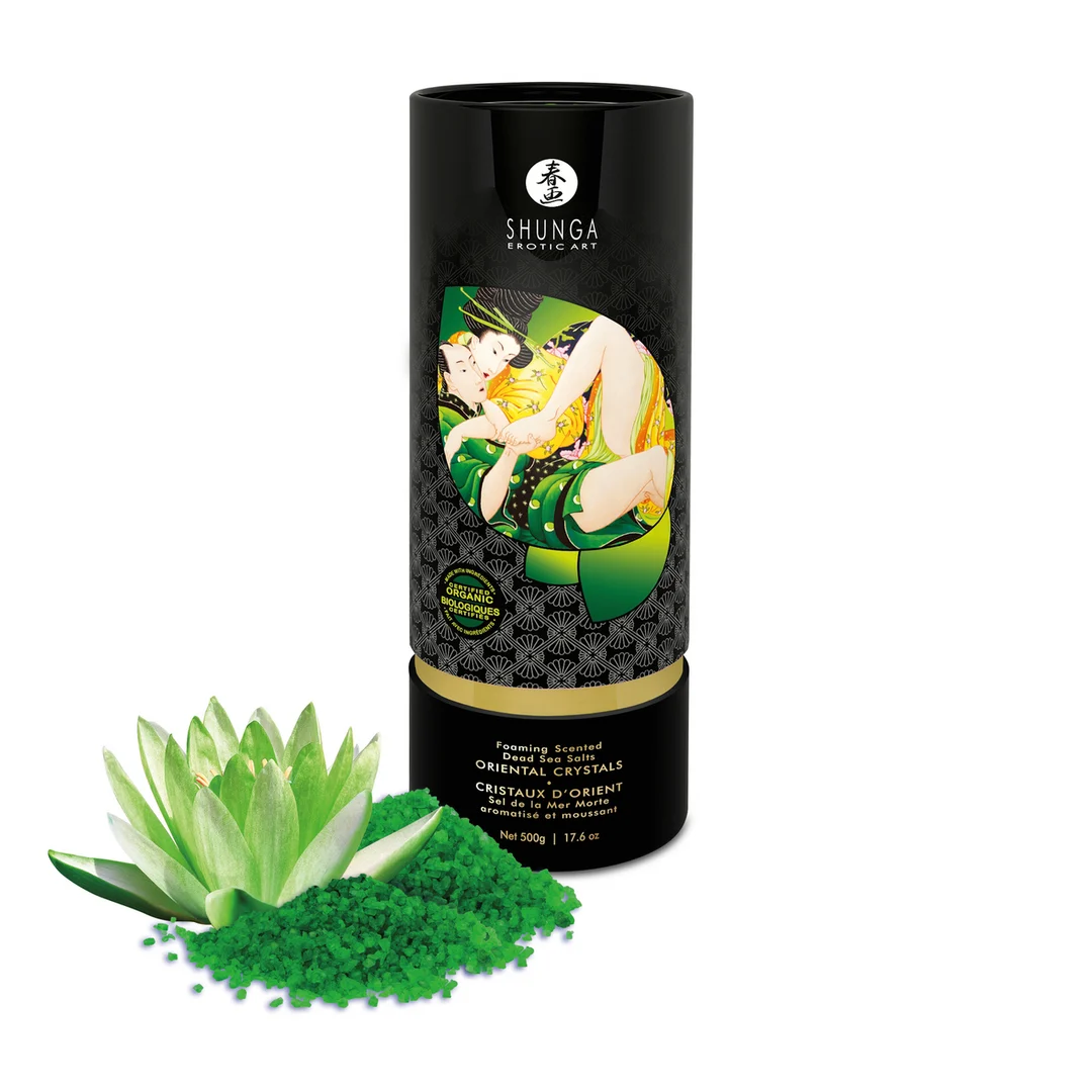 Sól do kąpieli – orientalne kryształki z solą z Morza Martwego, pieniące się – kwiat lotosu – Shunga – 17,6 oz / 500 gr - obrazek 5