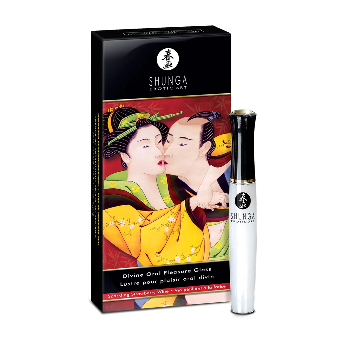 Shunga Divine Oral Lipgloss truskawka i musujące wino - obrazek 1