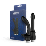Irygator analny Shower Douche Duo Kit dla początkujących z 2 silikonowymi końcówkami, czarny | Nexus