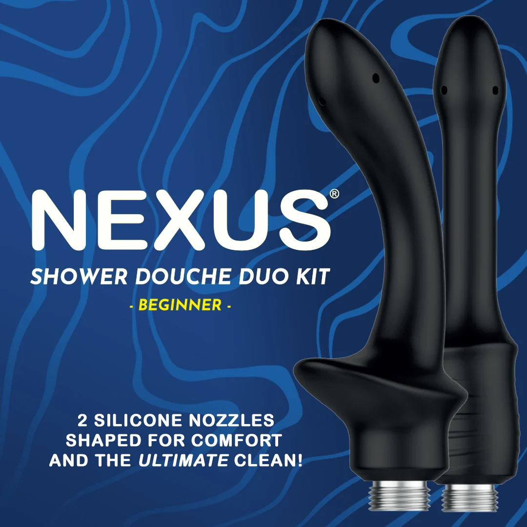 Irygator analny Shower Douche Duo Kit dla początkujących z 2 silikonowymi końcówkami, czarny | Nexus - obrazek 6