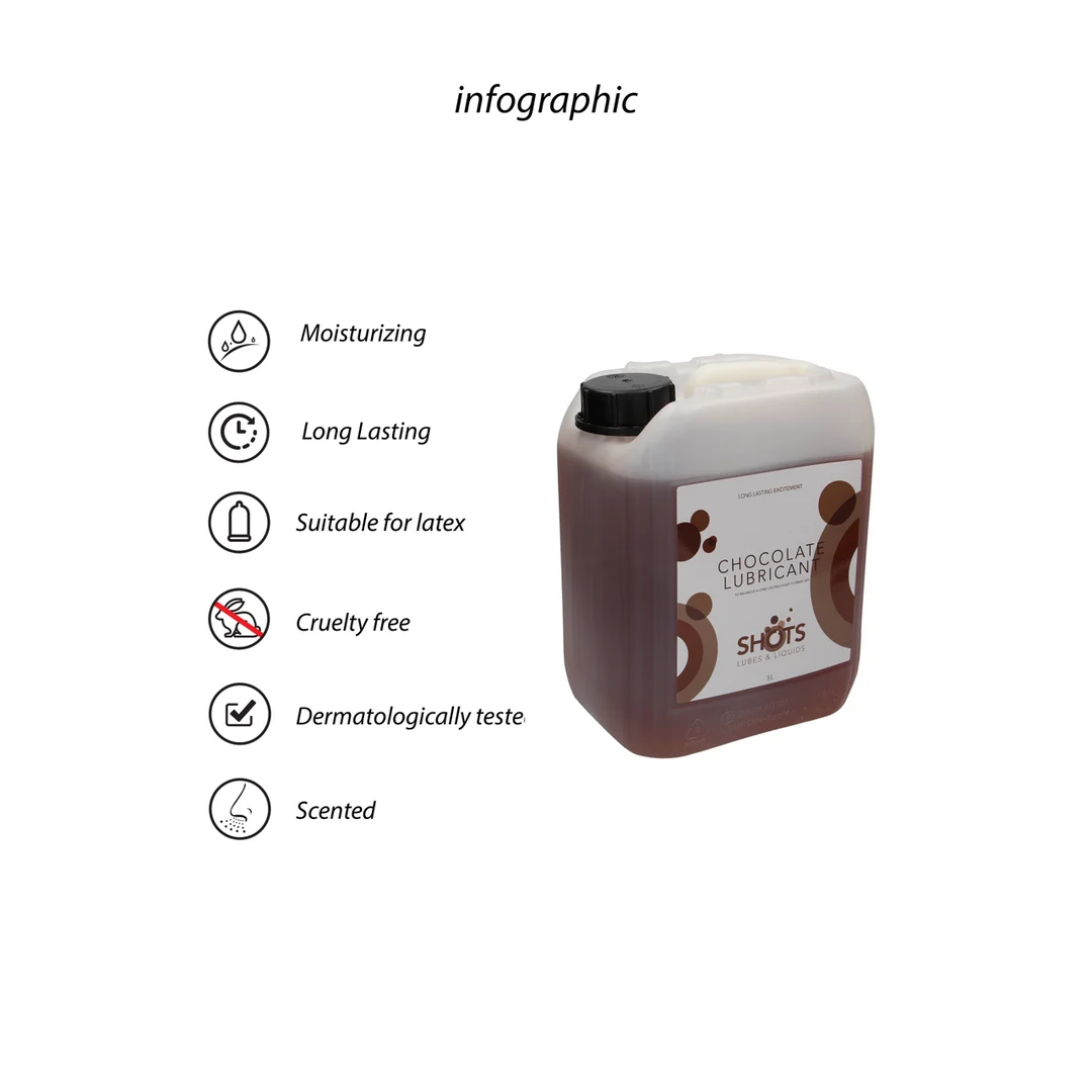 Lubrykant smakowy | Na bazie wody, odpowiedni do stosowania z prezerwatywami lateksowymi | Czekolada | 1,3 gal / 5 l - obrazek 3