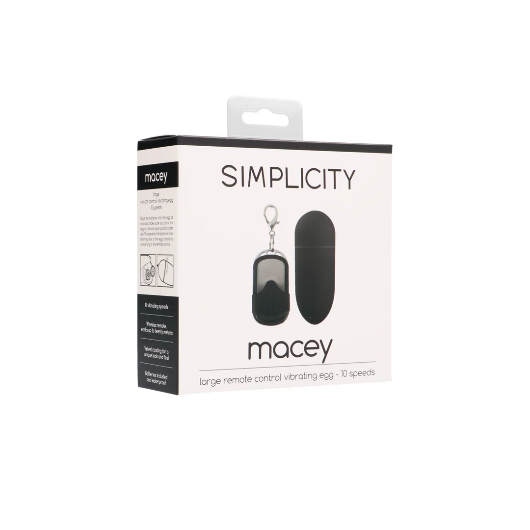 Wibrujące jajeczko – z pilotem i 10 trybami – Macey Simplicity by Shots - obrazek 1