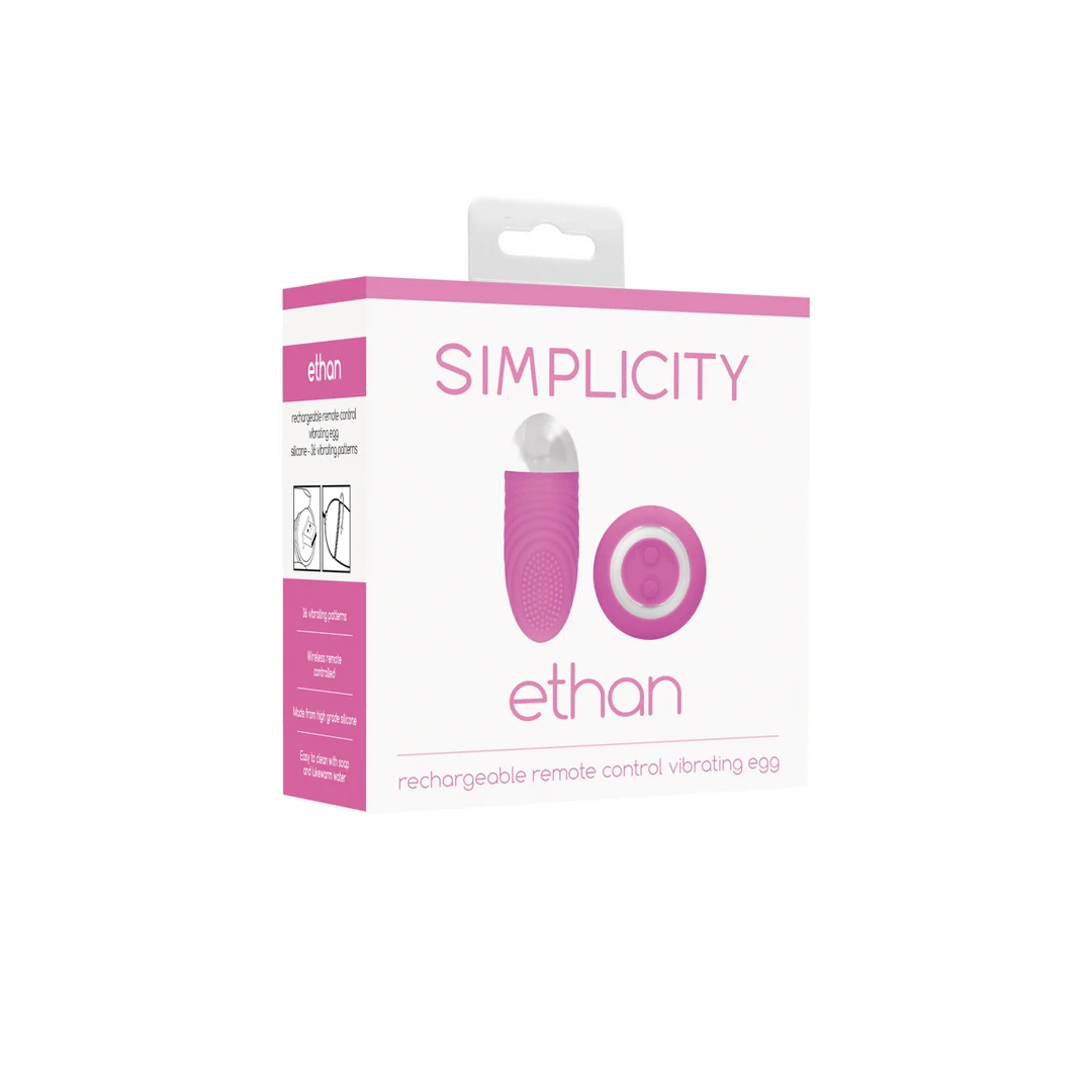 SIM076PNK_1 Bezprzewodowe wibrujące jajko Simplicity Ethan - obrazek 1