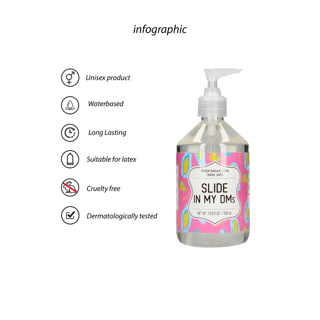 Lubrykant na bazie wody, przebadany dermatologicznie i odpowiedni do prezerwatyw lateksowych, bezzapachowy i neutralny w smaku, 500 ml, S-Line by Shots - obrazek 1
