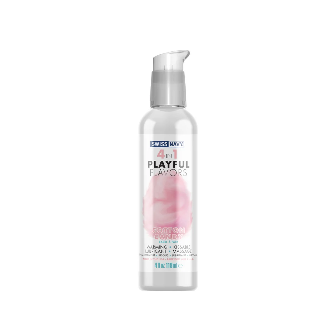 Lubrykant smakowy – 4 in 1 Playful Flavors, jadalny i rozgrzewający – Wata cukrowa – 29,5 ml – Swiss Navy - obrazek 5
