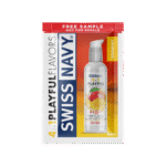 Lubrykant smakowy – 4 in 1 Playful Flavors, jadalny i rozgrzewający – Mango – saszetka 5 ml – Swiss Navy - obrazek 2