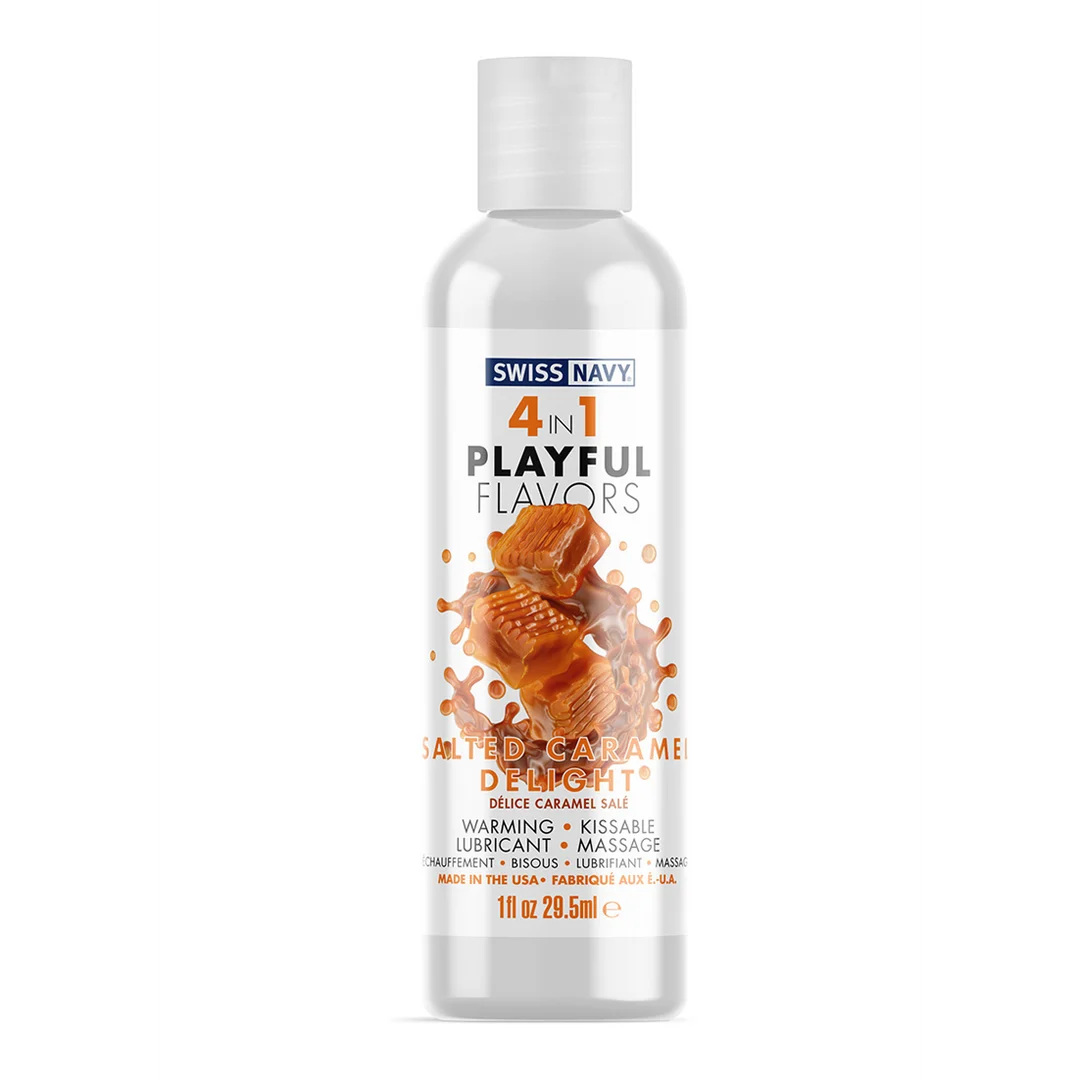Lubrykant smakowy, 4 w 1 Playful Flavors, Salted Caramel Delight, 29,5 ml, Swiss Navy - obrazek 2