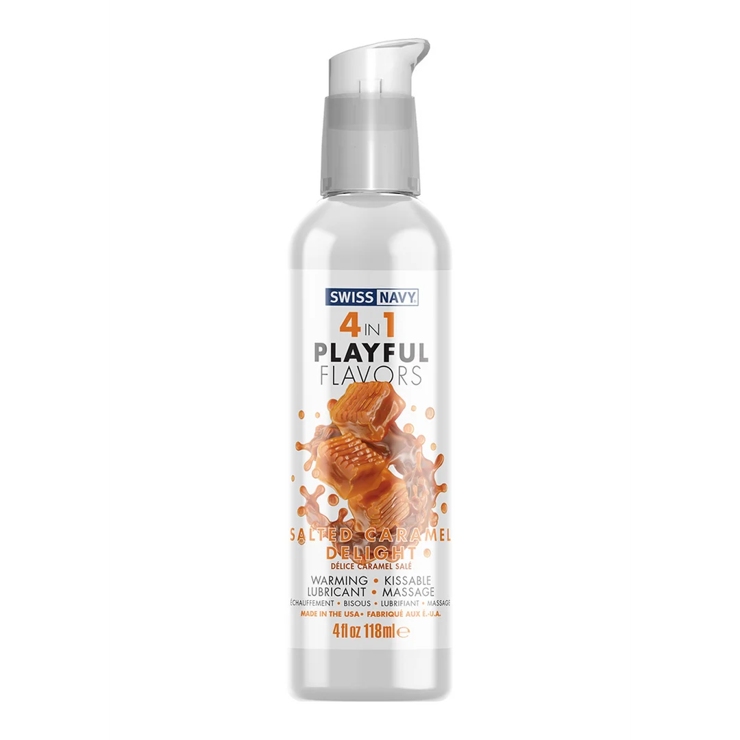 Lubrykant smakowy, 4 w 1 Playful Flavors, Salted Caramel Delight, 29,5 ml, Swiss Navy - obrazek 4