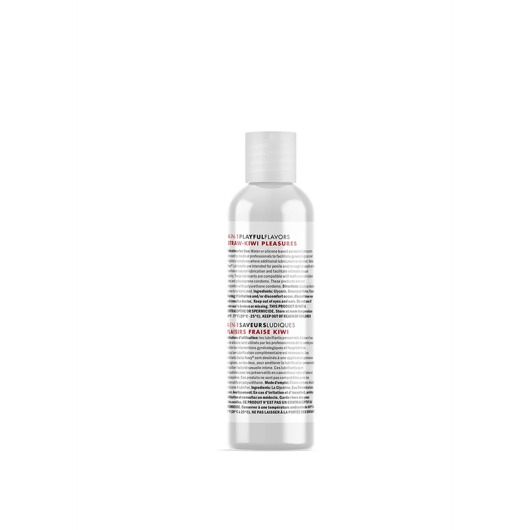 Lubrykant – 4 in 1 Playful Flavors, jadalny i rozgrzewający – Straw-Kiwi Pleasures – Swiss Navy – 29,5 ml - obrazek 1