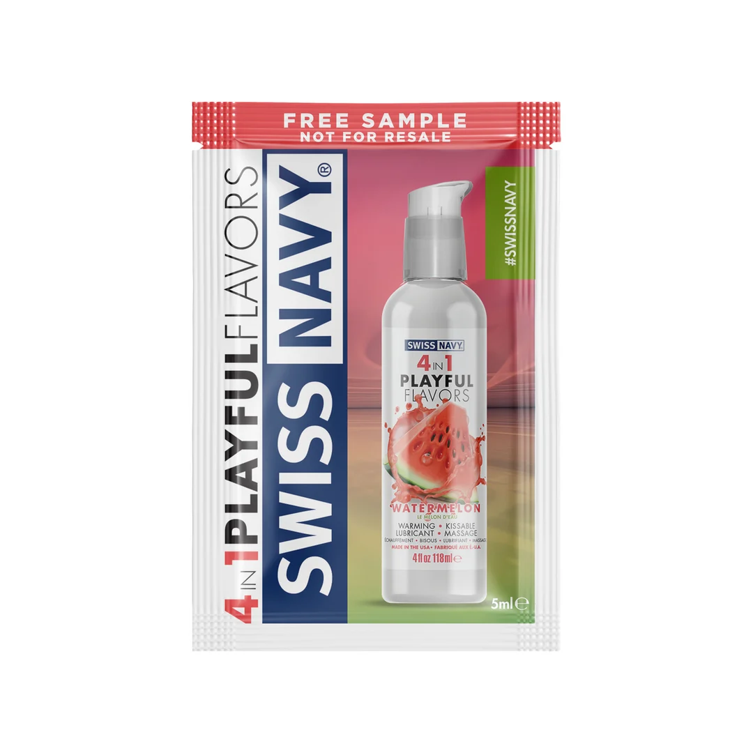 Lubrykant smakowy – 4 in 1 Playful Flavors o smaku arbuza – Arbuz – 5 ml – Swiss Navy - obrazek 2